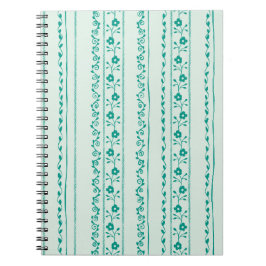 Serene Floral stripes Spiral Foto Notebook Notizblock