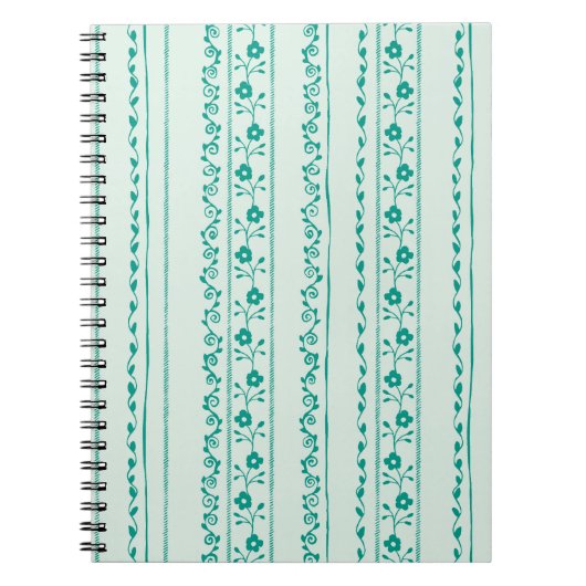 Serene Floral stripes Spiral Foto Notebook Notizblock (Vorderseite)