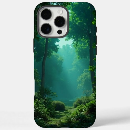 Serene Forest Glade in Morning Light - iPhone Case (Rückseite)