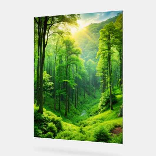Serene Forest Glow" Wall Art. Acrylschild (Winkel)