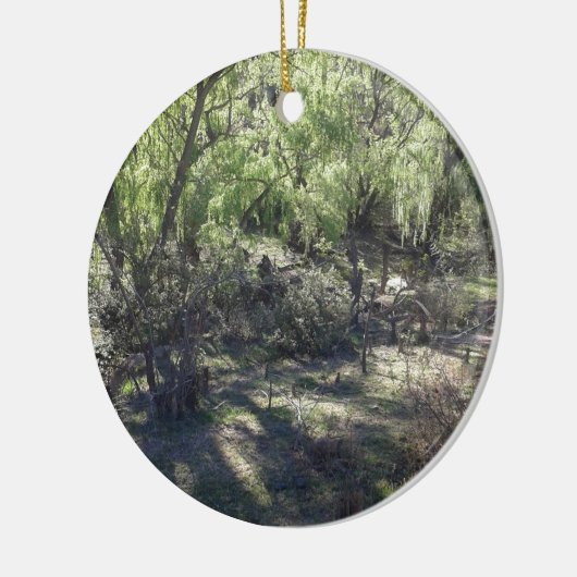 Serene Forest Scene Keramik Ornament (Links)