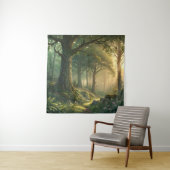 Serene Forest Scene Tapestry 57in Square Art Wandteppich (Beispiel)
