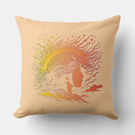 Serene Frauenprofil. Kissen