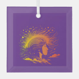 Serene Frauenprofil. Ornament Aus Glas