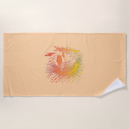 Serene Frauenprofil. Strandtuch (Vorderseite)