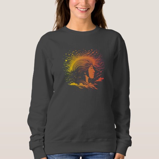 Serene Frauenprofil. Sweatshirt (Vorderseite)