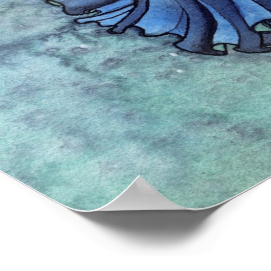 Serene Garden Faia Fantasy Fantastische Watercolor Poster (Ecke)