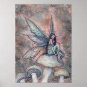 Serene Garden Faia Fantasy Fantastische Watercolor Poster (Vorne)