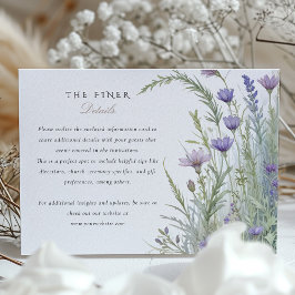 Serene Garden Herbs Wedding Information Card Begleitkarte