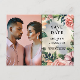 Serene Garden Wreath: Pastel Floral Elegante Feiertagspostkarte