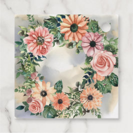 Serene Garden Wreath: Pastel Floral Elegante Geschenkanhänger