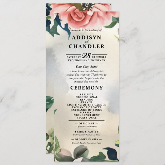 Serene Garden Wreath: Pastel Floral Elegante Programm (Vorne/Hinten)