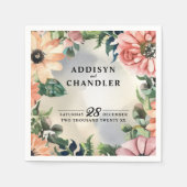 Serene Garden Wreath: Pastel Floral Elegante Serviette (Vorderseite)