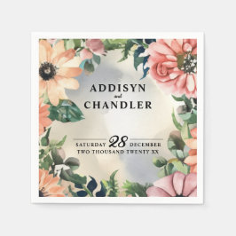 Serene Garden Wreath: Pastel Floral Elegante Serviette