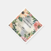 Serene Garden Wreath: Pastel Floral Elegante Serviette (Ecke)