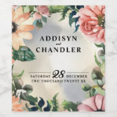 Serene Garden Wreath: Pastel Floral Elegante Weinetikett (Einzelnes Label)