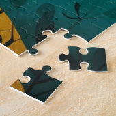 Serene Geometric Deer - Modernes Naturkunstwerk Puzzle (Seite)