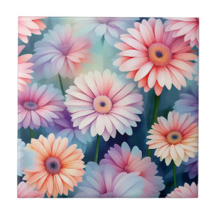 Serene Gerbera Daisies in Watercolor Fliese