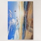 Serene Golden Ocean Sunrise Birds Puzzle (Vertikal)