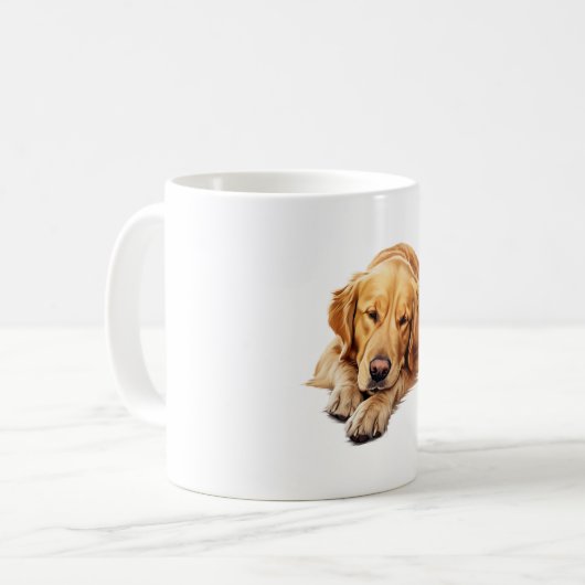 Serene Golden Retriever Restriever - Friedliche Hu Kaffeetasse (Vorderseite Links)