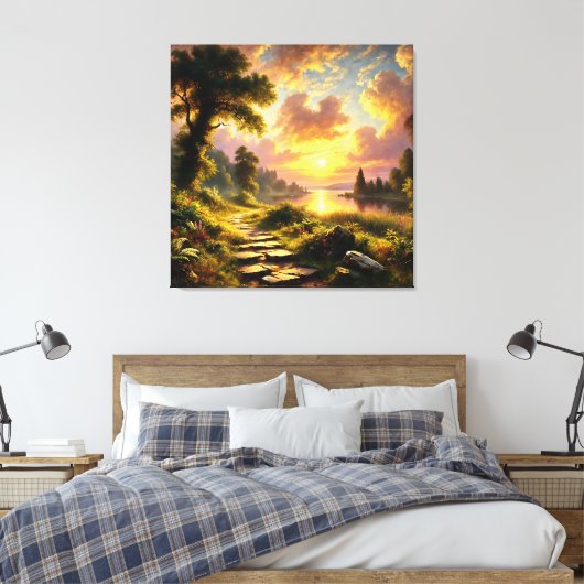 Serene Golden Sunset Leinwanddruck (Insitu (Schlafzimmer))