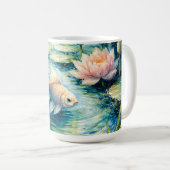 Serene Goldfish & Lotus Pond Artistic Kaffeetasse (VorderseiteRechts)