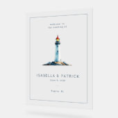 Serene Gray Watercolor Lighthouse Acrylschild (Winkel)