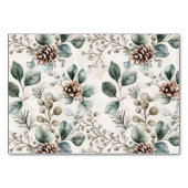 Serene Green Botanical Border Tischnummer (Rückseite)