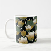 Serene Green Floral Elegance Kaffeetasse (Links)