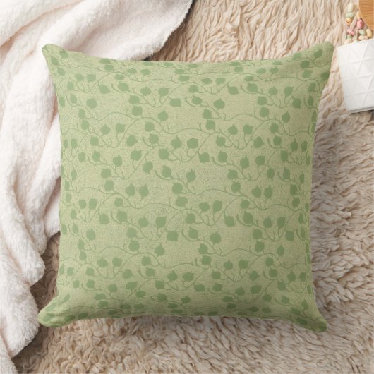 Serene Green Leaf Design Kissen (Decke)