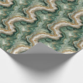 Serene Green Marble Waves Geschenkpapier (Ecke)