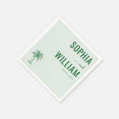 Serene Green Palm Tree Serviette (Ecke)