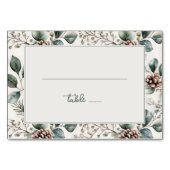 Serene Green Rustic Botanical Border Tischnummer (Vorderseite)