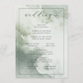 Serene Green Watercolor Wedding Ceremony Schedule Programm (Rückseite)