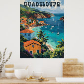 Serene Guadeloupe Watercolor Island Poster (Küche)