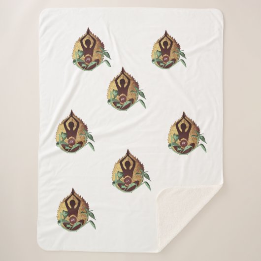 "Serene Harmony: Lotus Silhouette with Nature Symb Sherpadecke (Vorderseite)