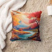 Serene Herbstlandschaft mit fließendem Fluss Kissen (Decke)