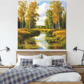 Serene Herbstlandschaft mit River Reflection Leinwanddruck (Insitu (Schlafzimmer))