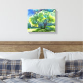Serene Hillside Watercolor Leinwanddruck (Insitu (Schlafzimmer))