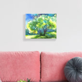Serene Hillside Watercolor Leinwanddruck (Insitu (Wohnzimmer))