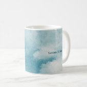 Serene Horizon Dreams Watercolor Blue & White Kaffeetasse (VorderseiteRechts)