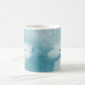 Serene Horizon Dreams Watercolor Blue & White Kaffeetasse (Mittel)