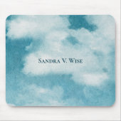 Serene Horizon Dreams Watercolor Blue & White Mousepad (Vorne)