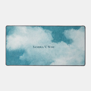 Serene Horizon Dreams Watercolor Blue & White Schreibtischunterlage
