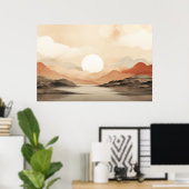 Serene Horizon Japandi Art Poster (Heimbüro)