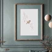 Serene House Sparrow Poster