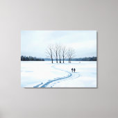 serene impressionist winter landscape canvas print leinwanddruck (Vorderseite)