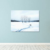 serene impressionist winter landscape canvas print leinwanddruck (Insitu (Holzboden))