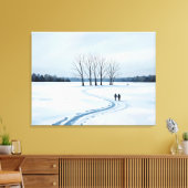 serene impressionist winter landscape canvas print leinwanddruck (Insitu (Wohnzimmer))