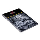 Serene indische Frau mit Wolf an der Wasserkante Notizblock (Rechte Seite)